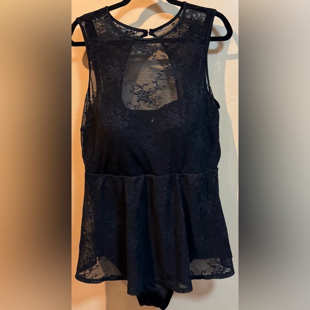 Torrid Black One Piece Swimwear with Lace Detail